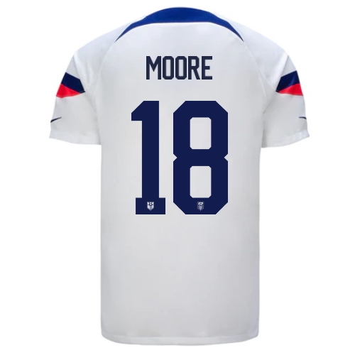 Shaq Moore 2022 White/Loyal Blue USA Men's Jersey