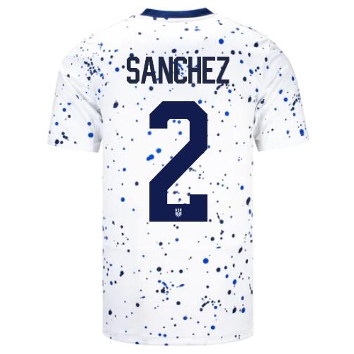 USA Ashley Sanchez 2023/24 White Men's Soccer Jersey