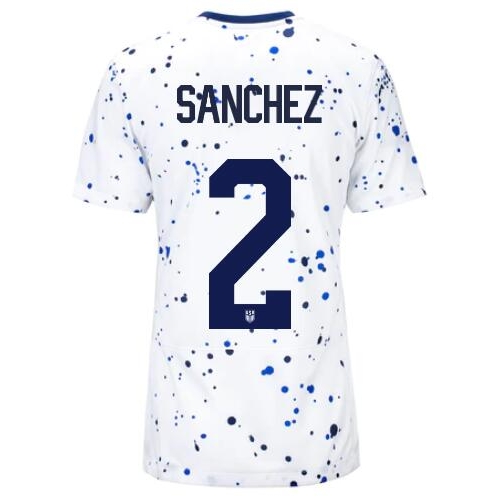 USA Ashley Sanchez 2023/24 White Women's Soccer Jersey