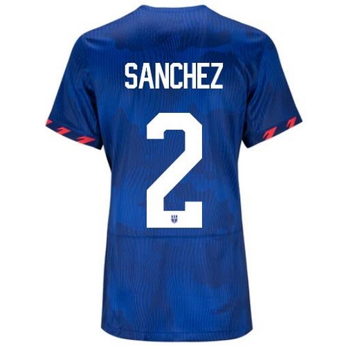 USA Ashley Sanchez 2023/24 Blue Women's Soccer Jersey