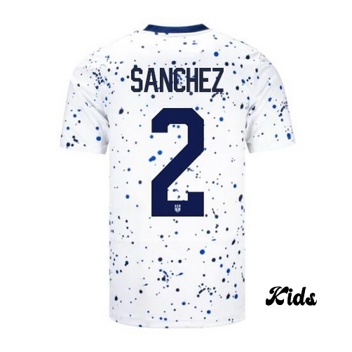 USA Ashley Sanchez 2023/24 White Youth Soccer Jersey