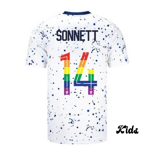 USA Emily Sonnett 2023/24 Home Youth Jersey PRIDE