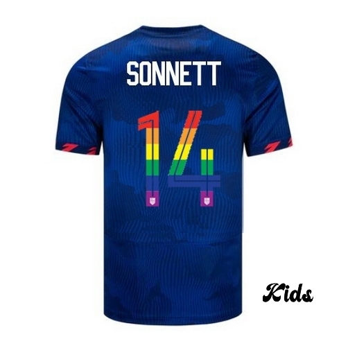 USA Emily Sonnett 2023/24 Away Youth Jersey PRIDE