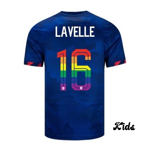 USA Rose Lavelle 2023/24 Away Youth Jersey PRIDE