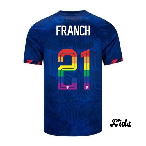 USA Adrianna Franch 2023/24 Away Youth Jersey PRIDE