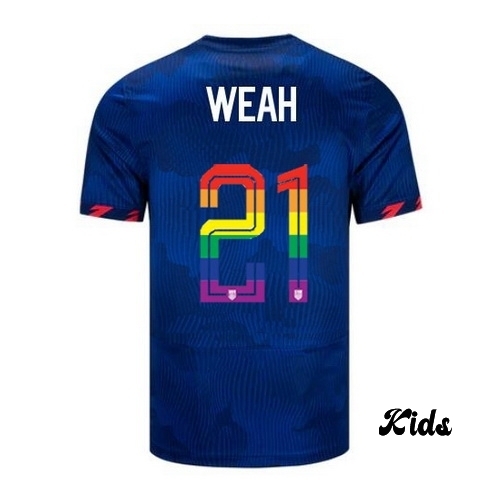 USA Tim Weah 2023/24 Away Youth Jersey PRIDE