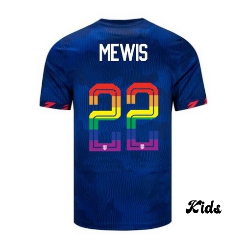 USA Kristie Mewis 2023/24 Away Youth Jersey PRIDE