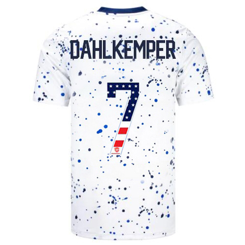 USA Abby Dahlkemper 2023 White Men's Jersey Independence Day