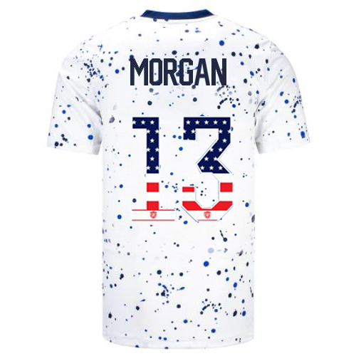 USA Alex Morgan 2023 White Men's Jersey Independence Day