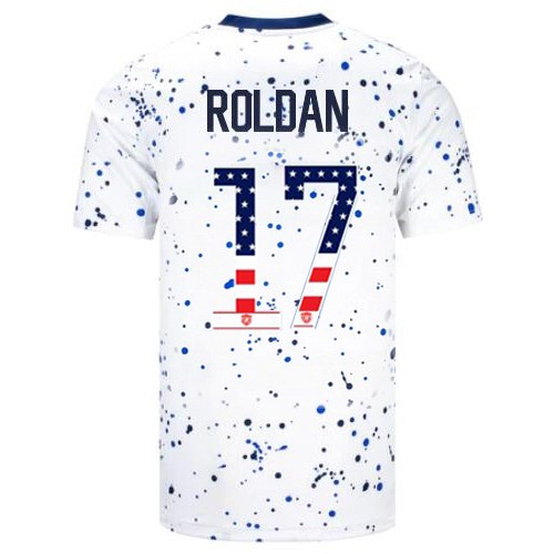 USA Cristian Roldan 2023 White Men's Jersey Independence Day