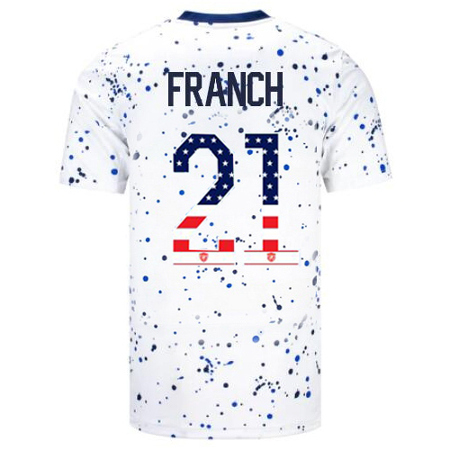 USA Adrianna Franch 2023 White Men's Jersey Independence Day