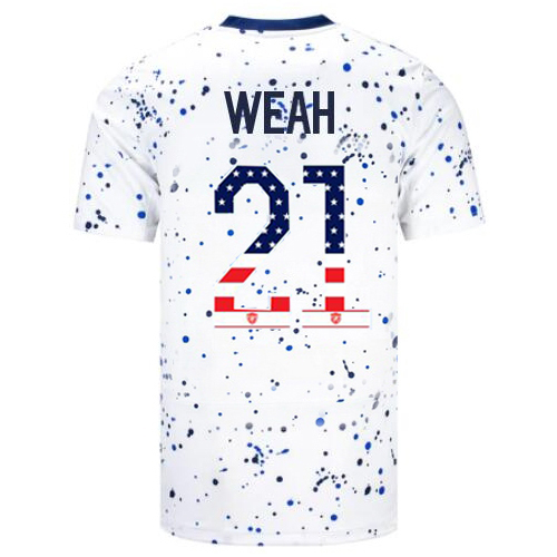 USA Tim Weah 2023 White Men's Jersey Independence Day