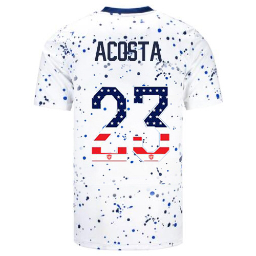 USA Kellyn Acosta 2023 White Men's Jersey Independence Day