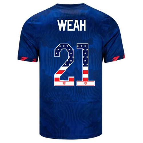 USA Tim Weah 2023 Blue Men's Jersey Independence Day