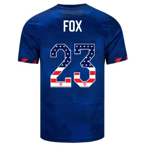 USA Emily Fox 2023 Blue Men's Jersey Independence Day