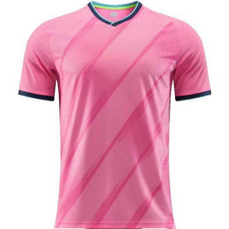 Pink Sports Shirt V-Neck Unisex Soccer Jersey