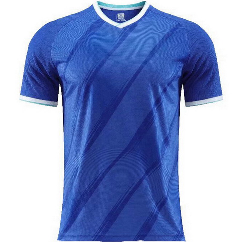 Blue Team Shirt Training Youth Men's Soccer Jersey