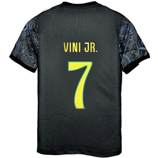 2024/25 Vinicius Jr #7 Brazil x Jesus Black Men's Jersey