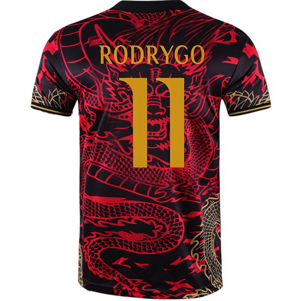 2024 Rodrygo #11 Dragon Red Men's Soccer Jersey