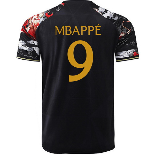 2024 Kylian Mbappe #9 Dragon Black Men's Soccer Jersey