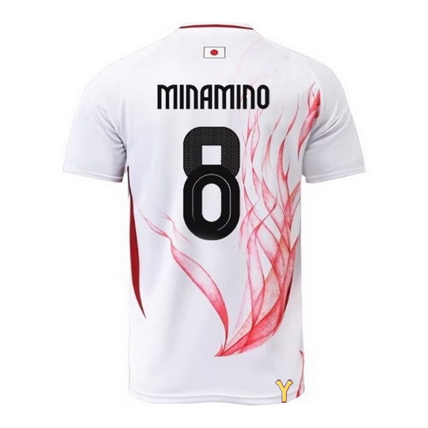 2024 Takumi Minamino #8 Japan Home Youth Soccer Jersey