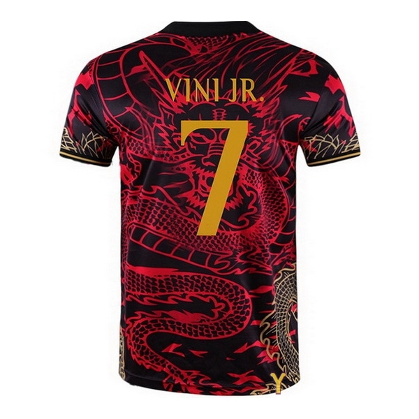 2024 Vinicius Junior #7 Dragon Red Youth Soccer Jersey