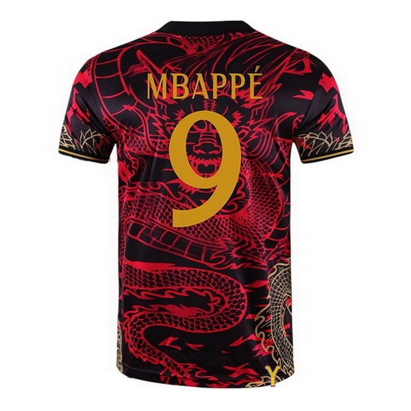 2024 Kylian Mbappe #9 Dragon Red Youth Soccer Jersey