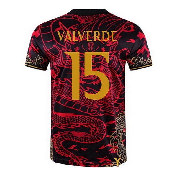 2024 Federico Valverde #15 Dragon Red Youth Soccer Jersey