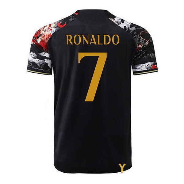 2024 Cristiano Ronaldo #7 Dragon Black Youth Soccer Jersey