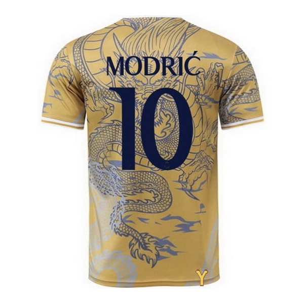 24/25 Luka Modric #10 Dragon Yellow Youth Soccer Jersey