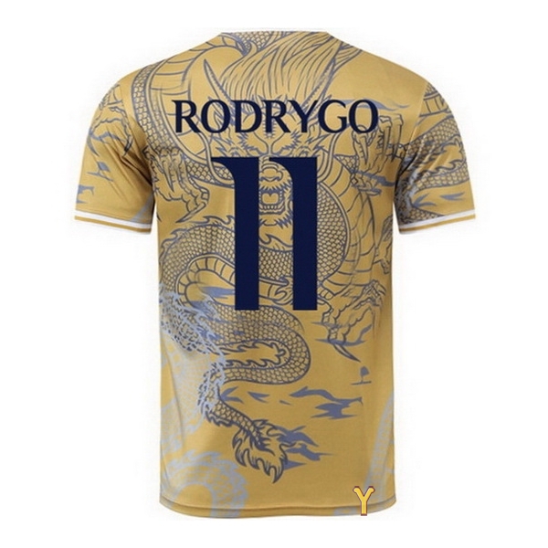 24/25 Rodrygo #11 Dragon Yellow Youth Soccer Jersey